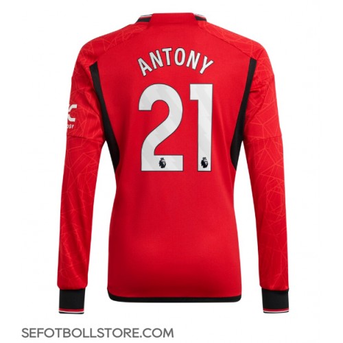 Manchester United Antony #21 Replika Hemmatröja 2023-24 Långärmad